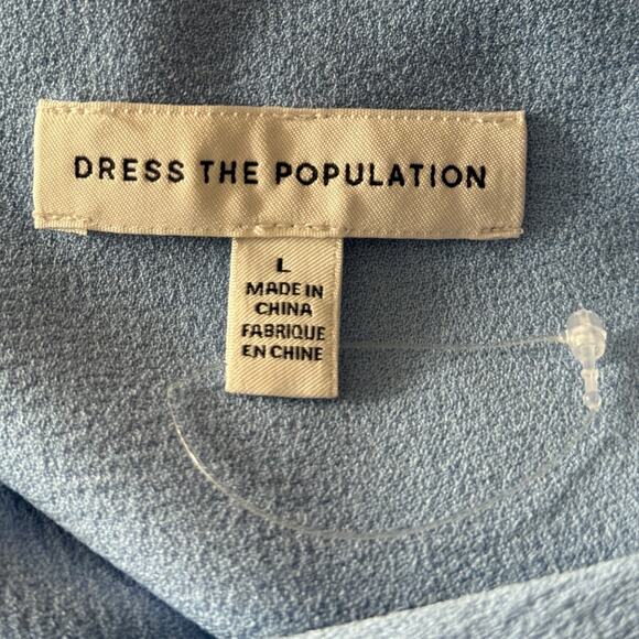 Dress the Population Tiffany One Shoulder Midi dress light blue Large L - Picture 6 of 8